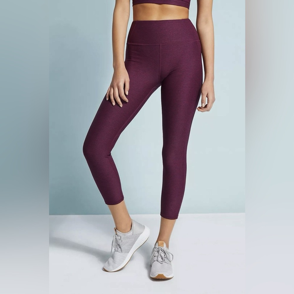 Anthropologie Varley High Rise Waist Everett Crop Legging Purple‎ Yoga Small